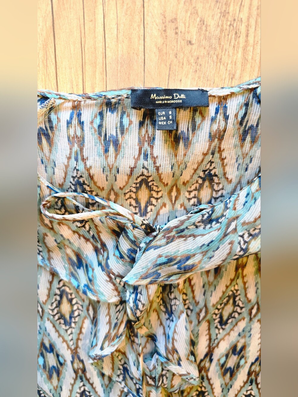 Massimo Dutti Printed Ruffle Blouse  Size Small - Picture 5 of 8